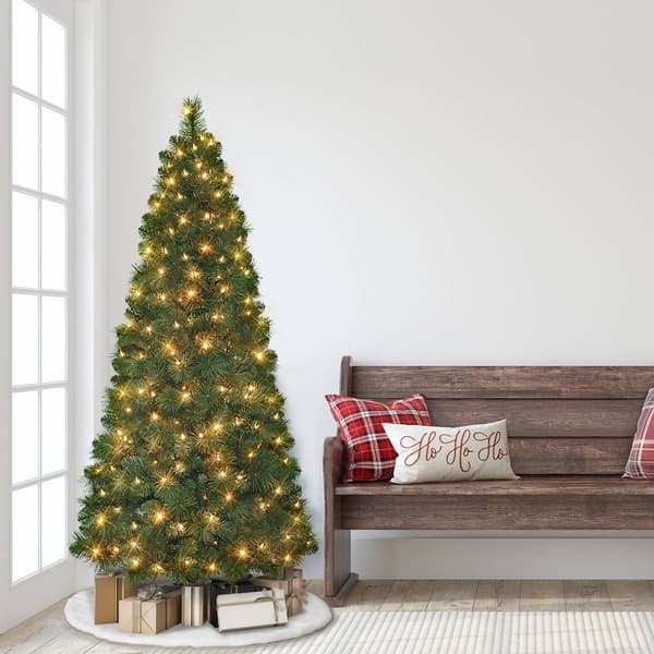 Puleo International 6.5ft. Pre-lit Wall Half Tree