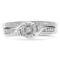 Haus of Brilliance Sterling Silver 1/4ct. Diamond Halo Bridal Set - image 4