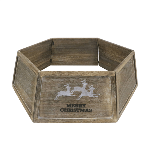 Puleo International 6ft. - 9ft. Wood Christmas Tree Collar - image 