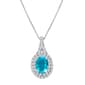 Gemstone Classics&#40;tm&#41; Sterling Silver Topaz & Sapphire Halo Necklace - image 1