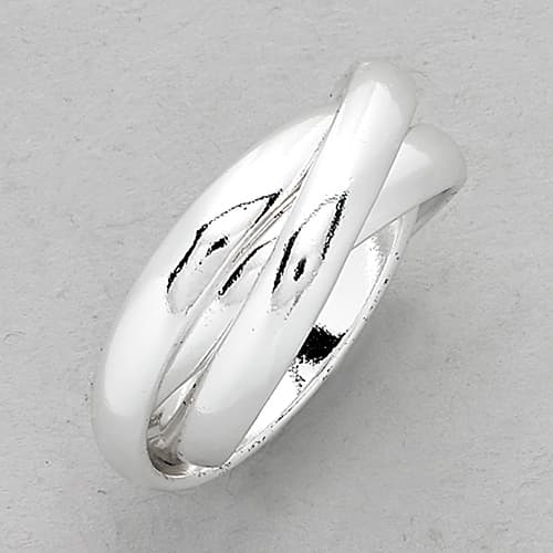 Marsala Fine Silver Plated 3 Interlocking Bands - image 