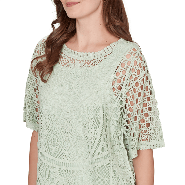 Womens Ruby Rd. Renaissance Romance Elbow Sleeve Lace Sweater