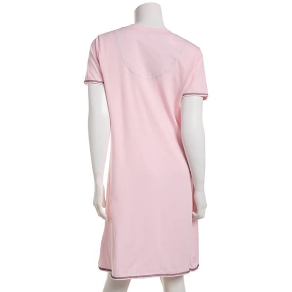 Womens René Rofé® Feline Sleepy Cat Embroidered Nightshirt