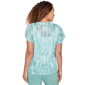 Womens Heart''s of Palm Fresh Start V Neck Flutter Sleeve Blouse - image 2