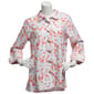 Womens Multiples 3/4 Sleeve Abstract Casual Button Down Top - image 2