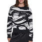 Womens DKNY Long Sleeve Studded Heart Brushstroke Sweater - image 1