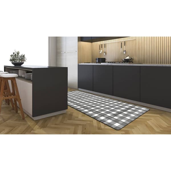 J&V Textiles Cloud Comfort Gingham Anti-Fatigue Kitchen Mat