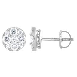 Nova Star(R) White Gold & 1ctw. Lab Grown Diamond Cluster Earrings