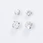 White Gold 3/4mm Round Cubic Zirconia Earring Set - image 1