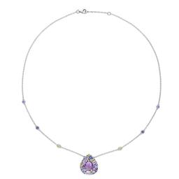 Sophia B Sterling Silver Multi-Gemstone Teardrop Pendant