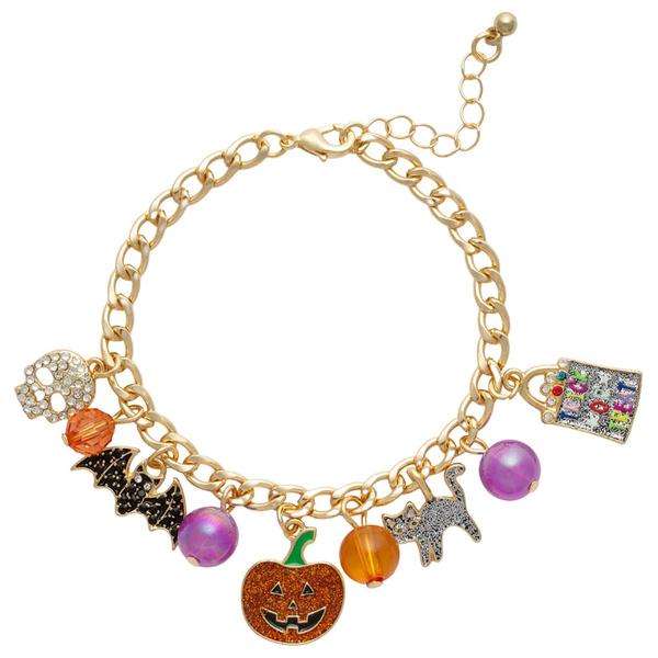 Halloween Theme Gold Chain Bracelet with Charms - image 