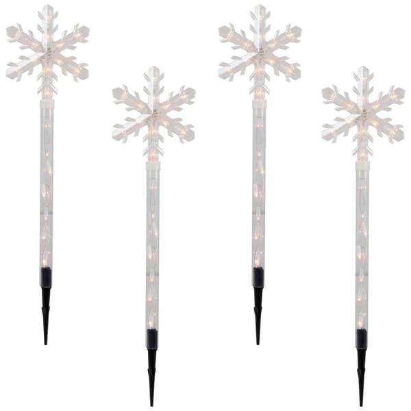 Northlight Seasonal 4 Snowflake Christmas Pathway Markers - image 