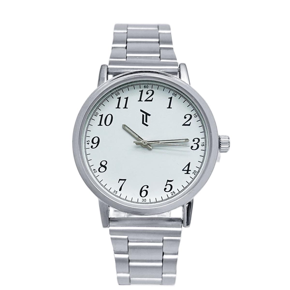 Mens 40mm Silver-Tone Watch with Silver Bracelet - MWLTBV-05