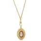 1928 Gold Tone Oval Carnelian Cameo Locket Necklace - image 1