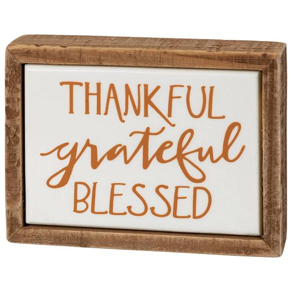 Primitives By Kathy Grateful Mini Box Sign - image 