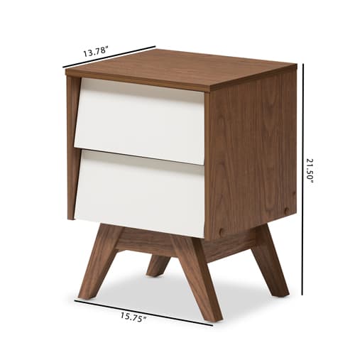 Baxton Studio Hildon 2 Drawer Storage Nightstand