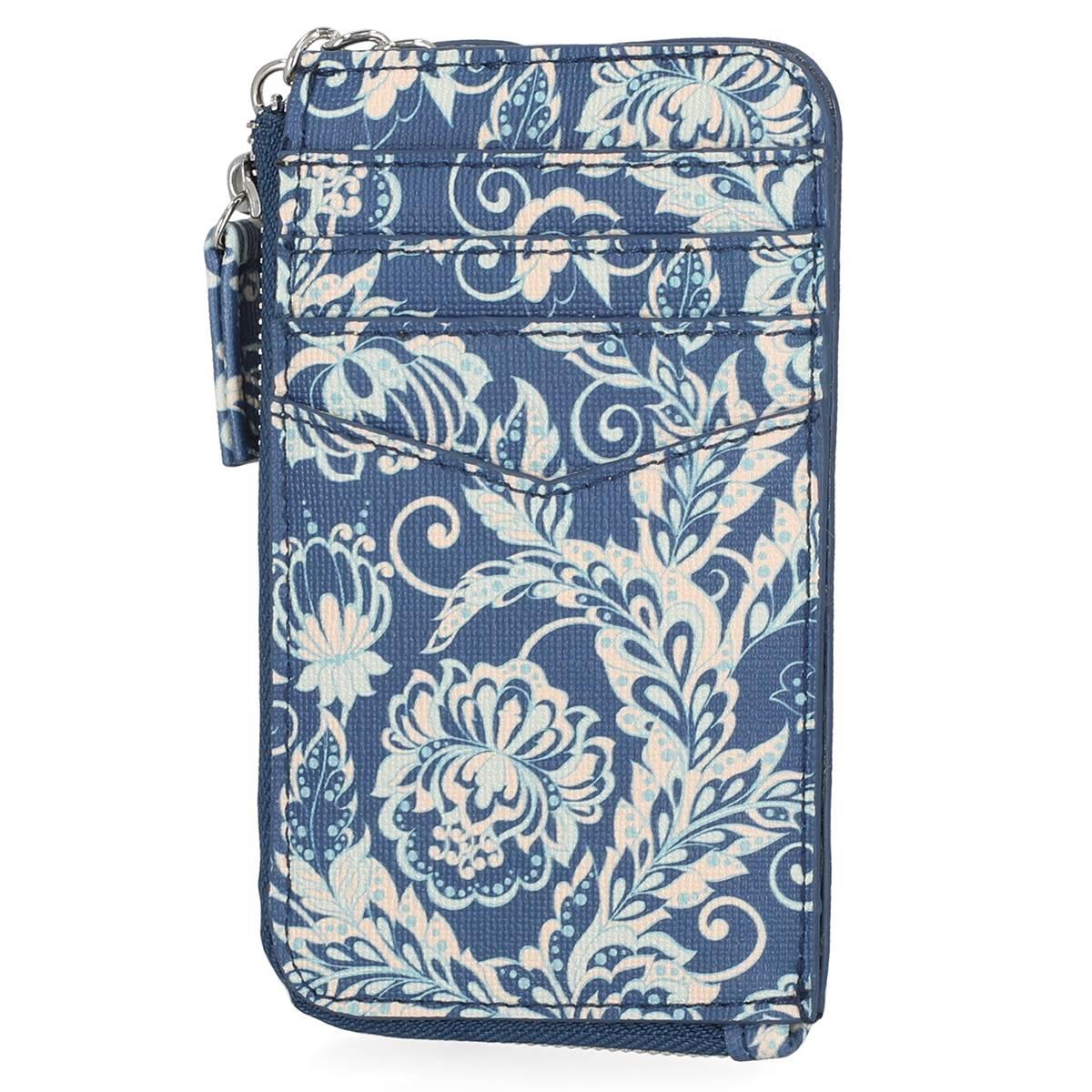 Mundi Pippa Indigo Paisley Recycled Fabric Exterior Wallet