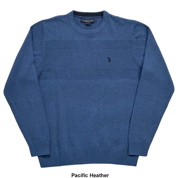 Mens U.S. Polo Assn.&#174; Solid Textured Crew Neck Sweater