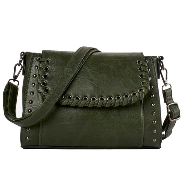 Sam & Hadley Whipstitch Stud Flap Crossbody - image 