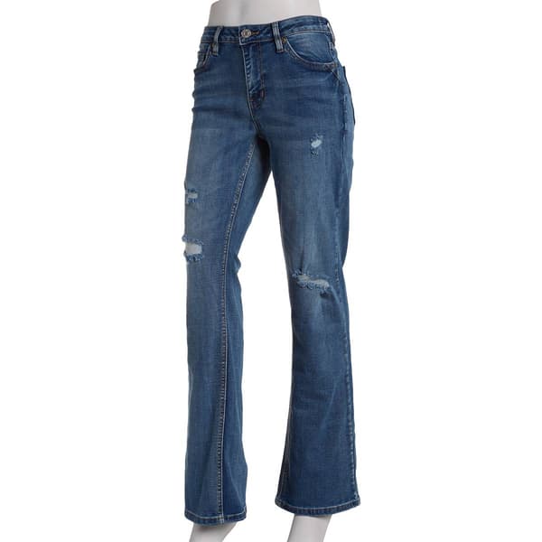 Juniors YMI(R) Premium Distressed Jessie Crosshatch Bootcut Jeans