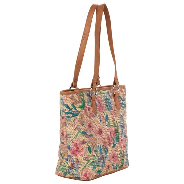 Bueno Floral Straw Tote