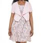 Womens Perceptions Short Sleeve Drape Jacket with Floral Dress - image 4