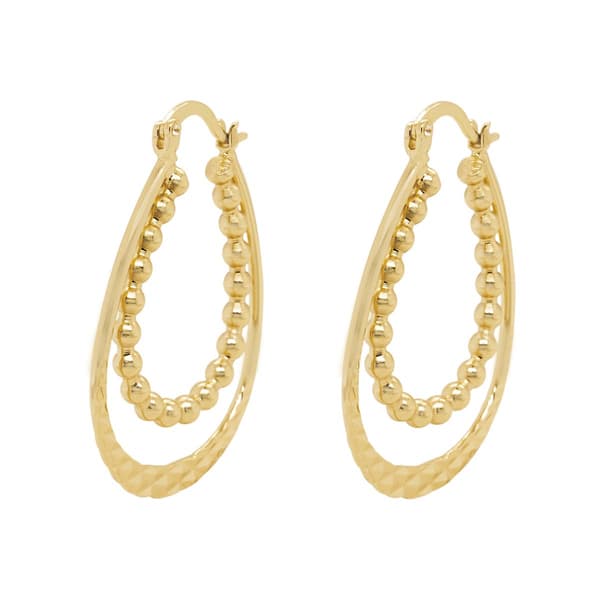Marsala Gold Plated Oval Hoop Earrings - image 