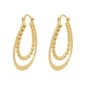 Marsala Gold Plated Oval Hoop Earrings - image 1