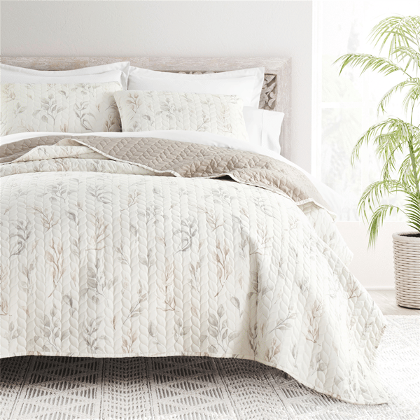 Soft Essentials Ultra Soft Botanical Reversible Quilt Set