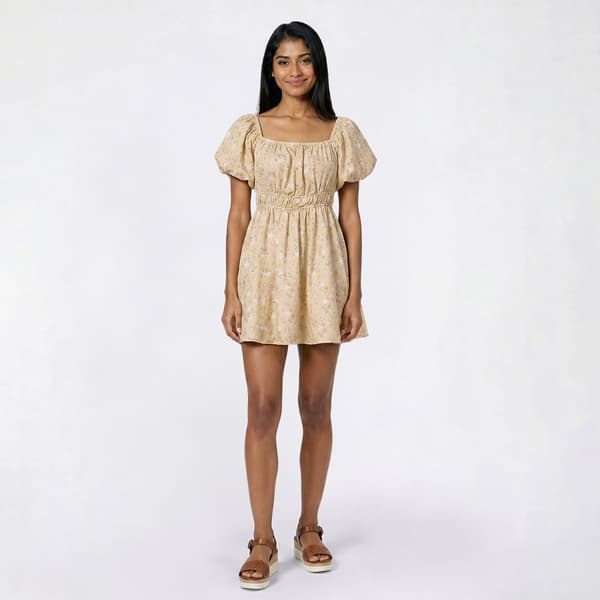 Juniors No Comment Balloon Sleeve Skater Dress - image 
