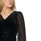 Petite MSK Long Sleeve V-Neck Mixed Media Blouse - image 3