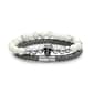 Mens 2pc. Grey Leather Braided Bracelets with Beaded Detail - image 1