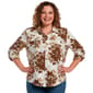 Plus Size Emily Daniels Floral 3/4 Roll Tab Sleeve Button Down - image 1