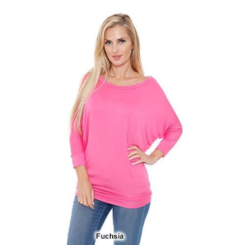 Womens White Mark Banded Dolman Center Marled Top