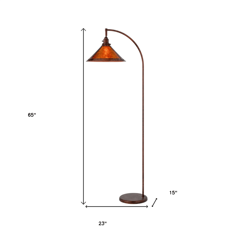 HomeRoots 65in. Rusted Traditional Shaped Floor Lamp