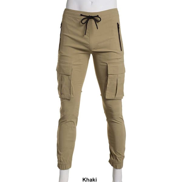 Young Mens akademiks® Nylon Tech Solid Cargo Joggers