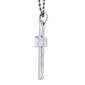 Mens Lynx Stainless Steel Ball Chain Textured Cross Pendant - image 2