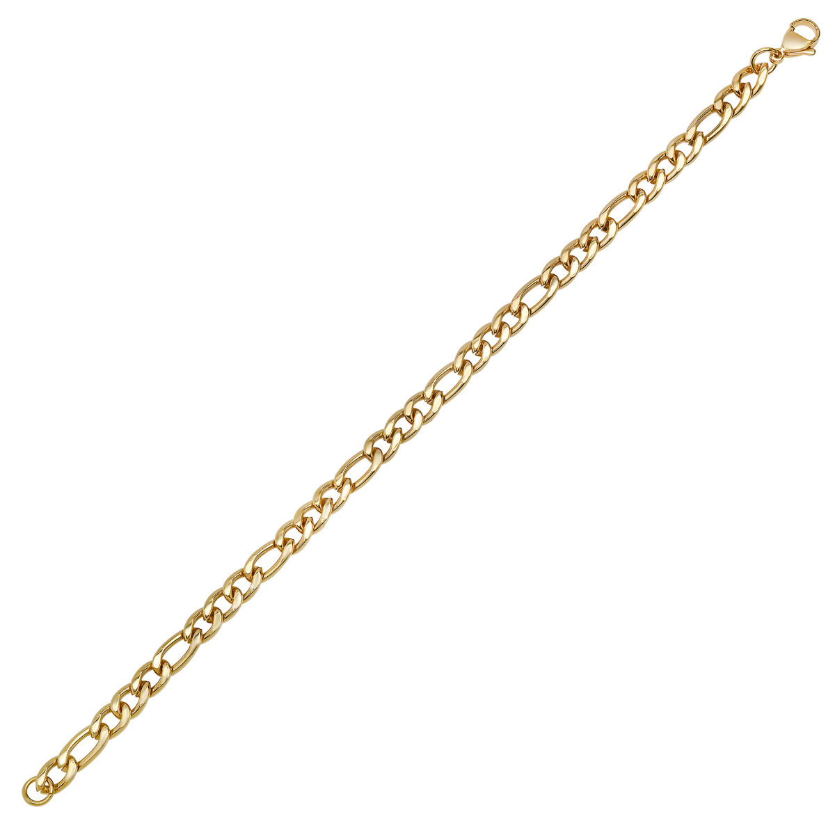 Mens Iron Saints 6mm Figaro Link 18kt. Gold Plating Bracelet