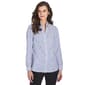 Womens Jones New York Long Sleeve Y-Neck Button Down Stripe Top - image 1
