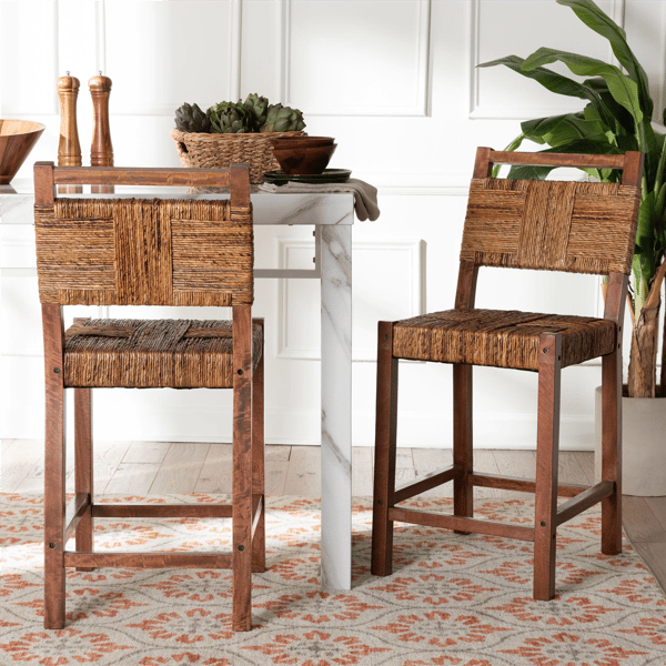bali & pari Chabela Seagrass Counter Stool - Set of 2