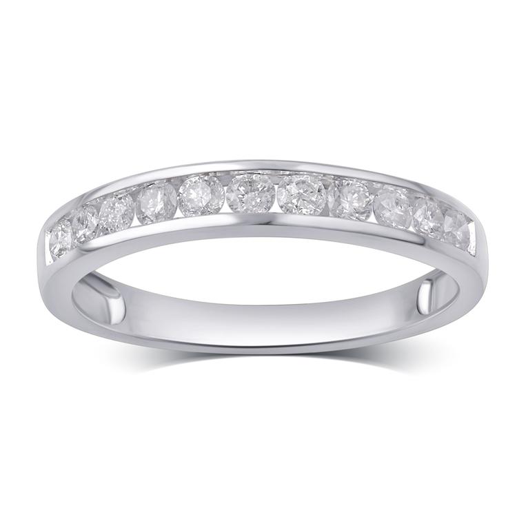 Nova Star(R) Sterling Silver 3/4ctw. Lab Grown Diamond Band Ring