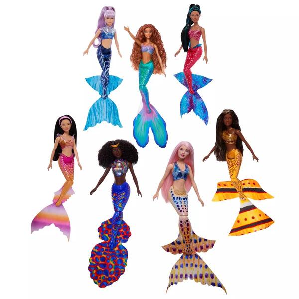 Disneys 7pk. 12in. Little Mermaid Sisters Dolls - image 