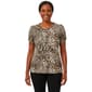 Petite Anne Klein Short Tulip Sleeve Leopard Blouse - image 1