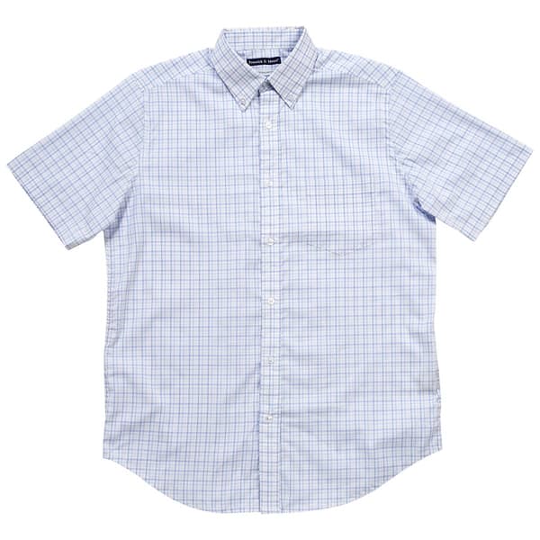 Mens Preswick & Moore(R) Short Sleeve Dress Shirt - Lt. Blue/White - image 