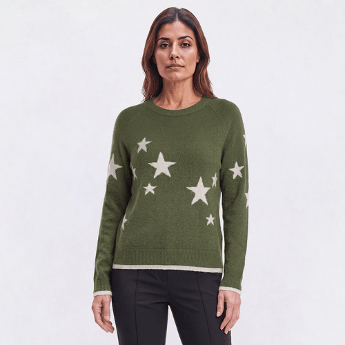 Womens Erika Long Sleeve Star Intarsia Sweater