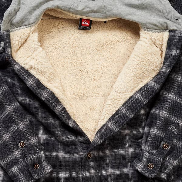 Young Mens Quiksilver Kofi Sherpa Lined Hooded Jacket - Iron