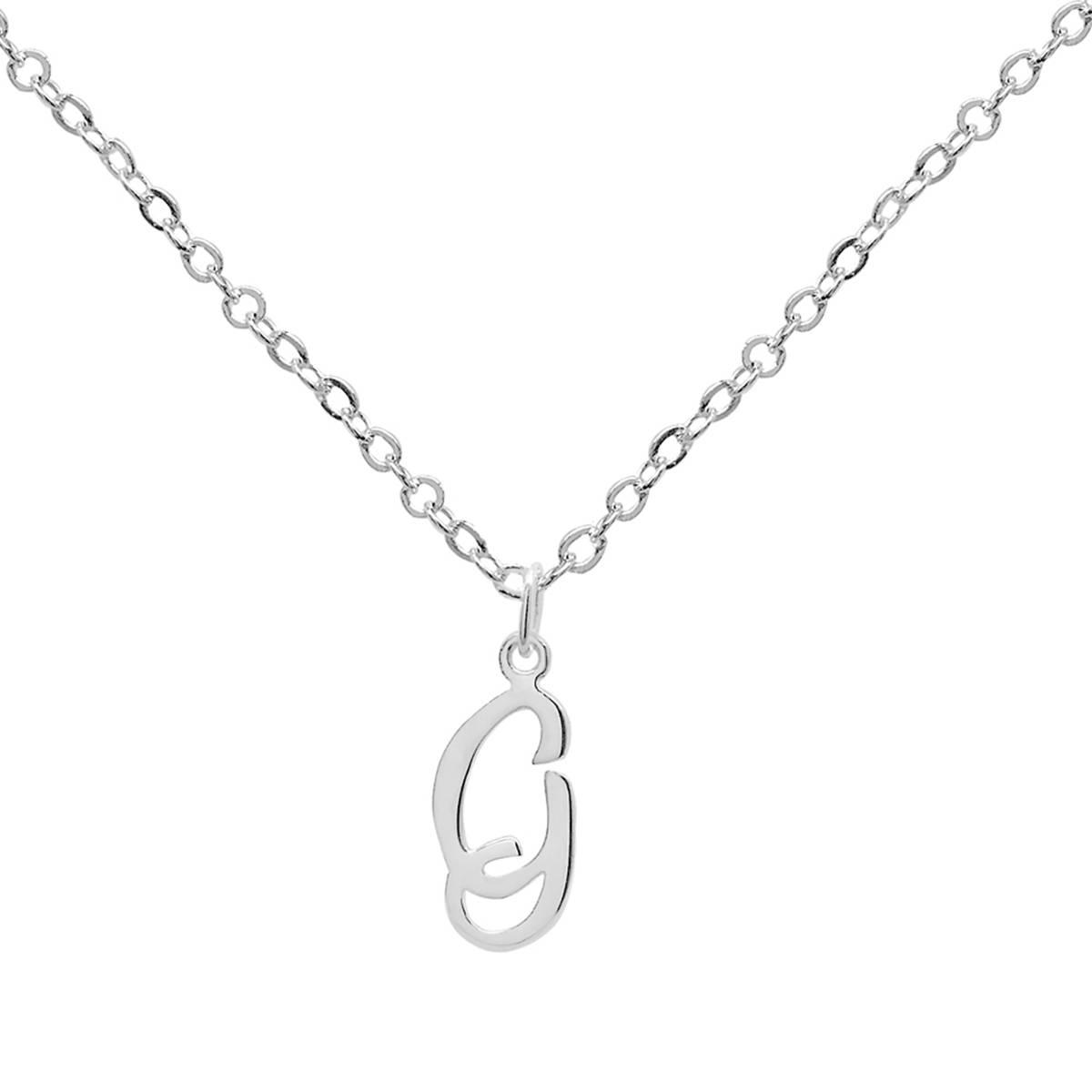 Marsala 18in. Sterling Silver Letter G Initial Pendant Necklace