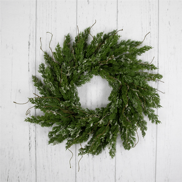 Northlight Real Touch™ 24in. Iced Cedar Christmas Wreath