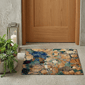 HomeRoots Beige & Blue Abstract Washable Accent Rug - image 1
