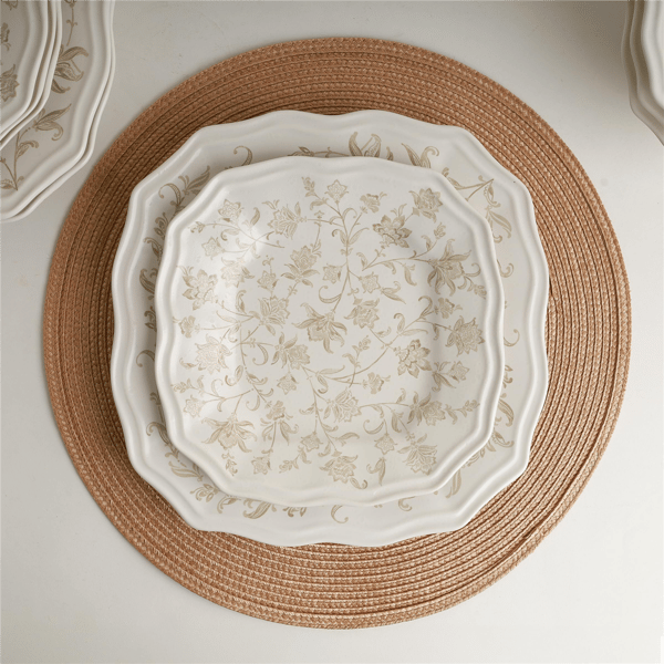 222 Fifth Batik Toile Taupe 12pc. Dinnerware Set - Service for 4